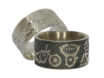 Bikerringpaar 925er Silber
